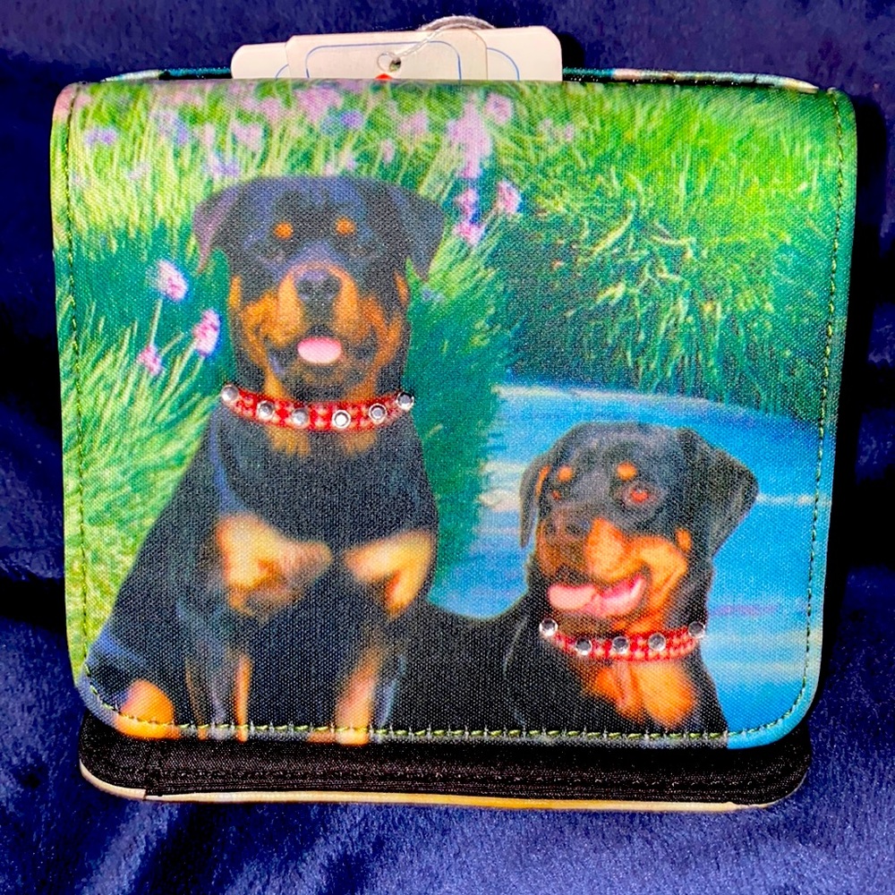Rottweilers with Rhinestone Collars Wallet